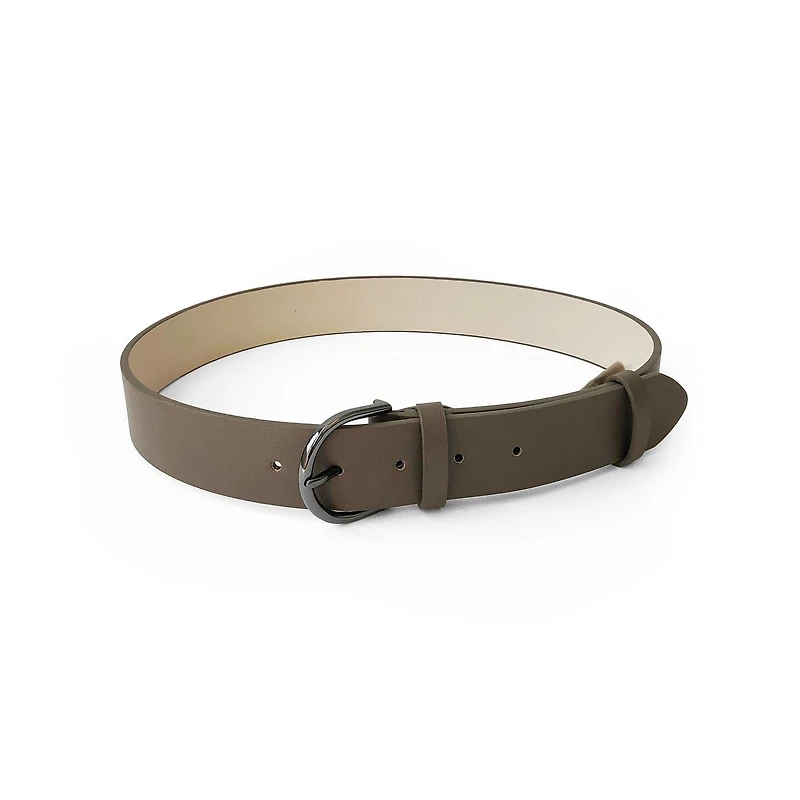 LADIES BELT WITH ROUNDED GUNMETAL BUCKLE
