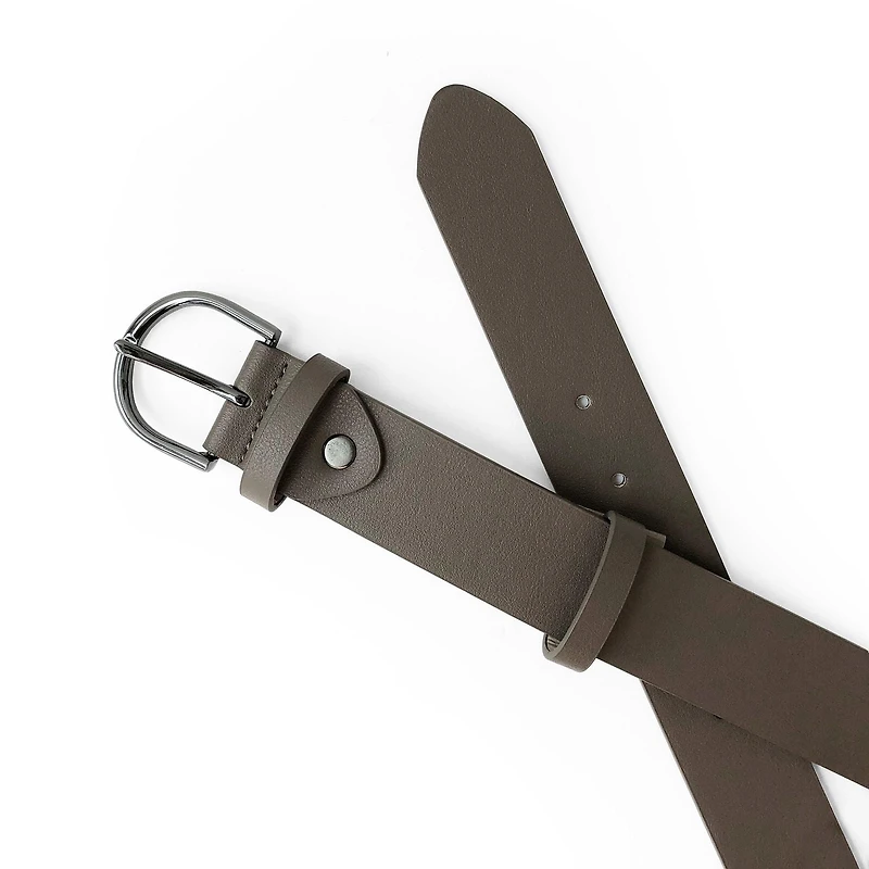 LADIES BELT WITH ROUNDED GUNMETAL BUCKLE