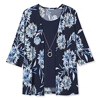 Penmans Plus Women's Fooler Top with Necklace