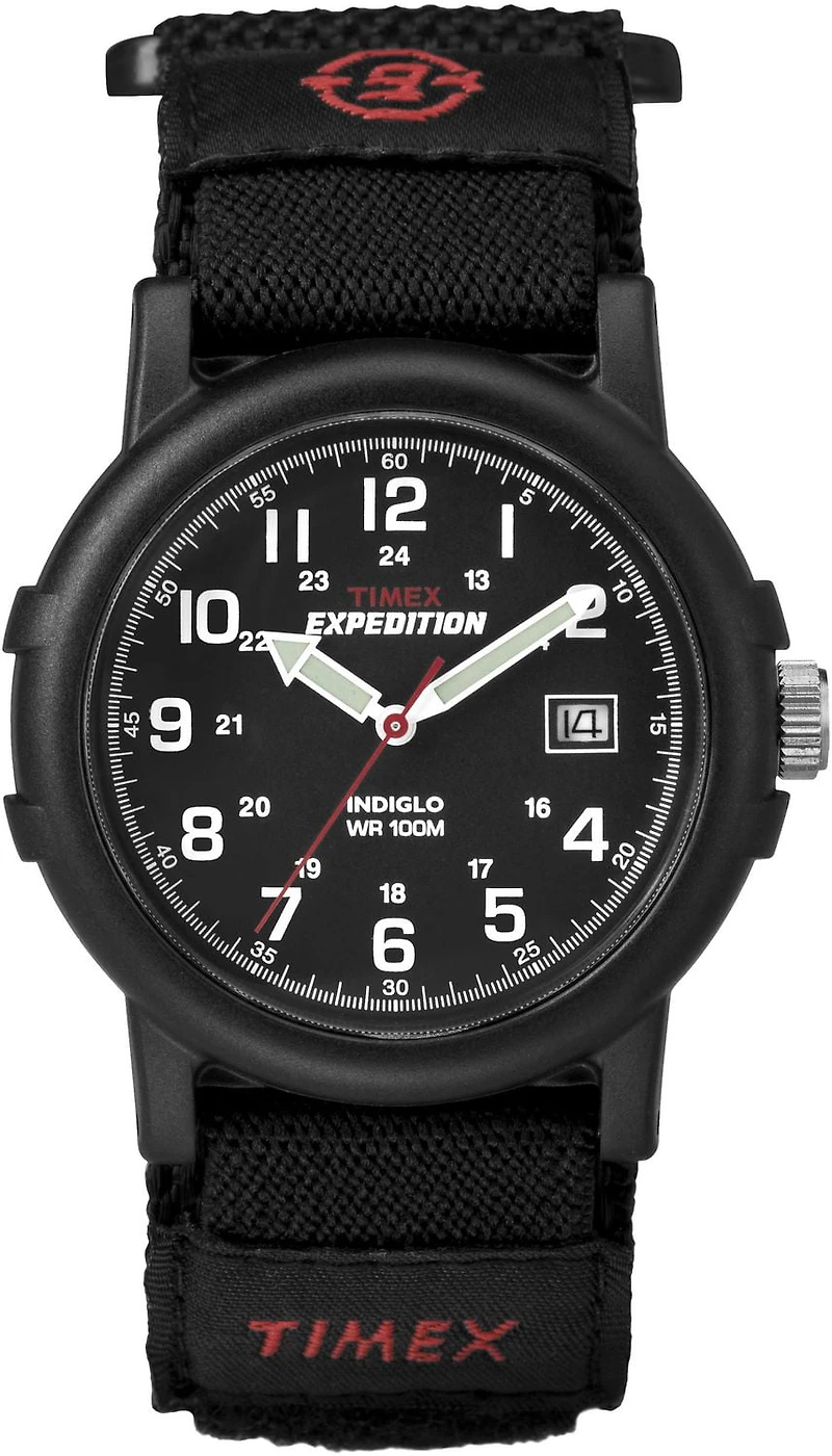 Timex® Expedition® Men's Camper Analog Watch, Expedition camper black hook and loop strap watch