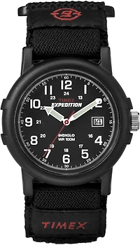 Timex® Expedition® Men's Camper Analog Watch, Expedition camper black hook and loop strap watch