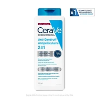 CeraVe 2-in-1 Anti Dandruff Hydrating Shampoo and Conditioner for Men & Women, Gently Cleanses Scalp & Hair While Reducing Flakes, Itchiness, and Irritation, 355mL, Reduces dandruff flakes