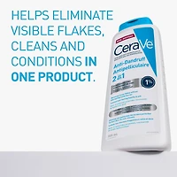 CeraVe 2-in-1 Anti Dandruff Hydrating Shampoo and Conditioner for Men & Women, Gently Cleanses Scalp & Hair While Reducing Flakes, Itchiness, and Irritation, 355mL, Reduces dandruff flakes