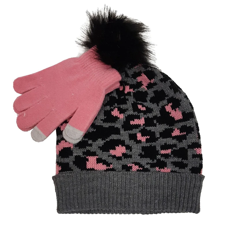 Chapeau de Jaquard avec imprimé animal avec gant