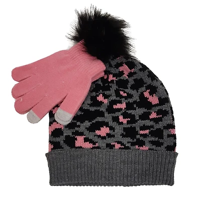 Chapeau de Jaquard avec imprimé animal avec gant