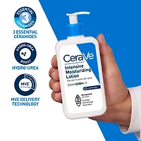 CeraVe Intensive Moisturizing Lotion with 5% Hydro-Urea & Shea Butter, for Dry to Very Dry Skin, Hydrates Itchy Skin due to Dryness. Fragrance-Free, Developed with Dermatologist, 237mL, Soothe skin from first use