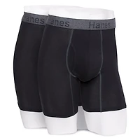 Hanes emballage de 2 Caleçons Boxeurs Coton extensible ultra-doux