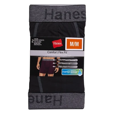 Hanes emballage de 2 Caleçons Boxeurs Coton extensible ultra-doux