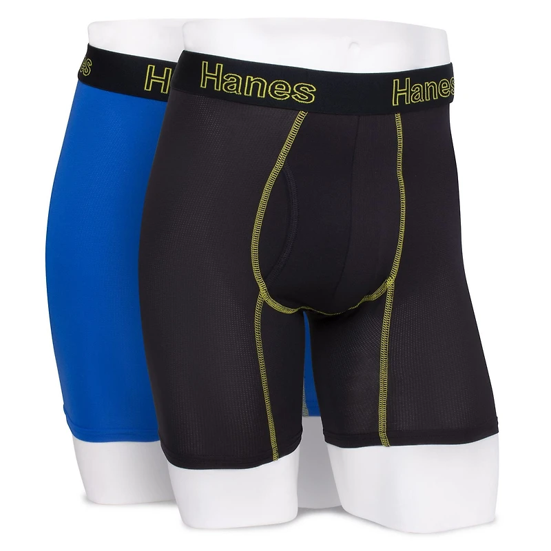 Hanes emballage de 2 Caleçons Boxeurs Mailles ultra-légères pour hommes