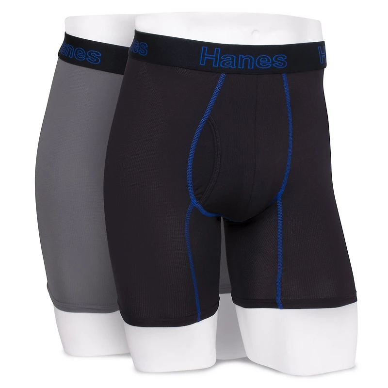 Hanes emballage de 2 Caleçons Boxeurs Mailles ultra-légères pour hommes