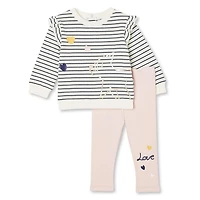 LOVE Ellen DeGeneres Baby Girls' Tee and Legging 2-Piece Set