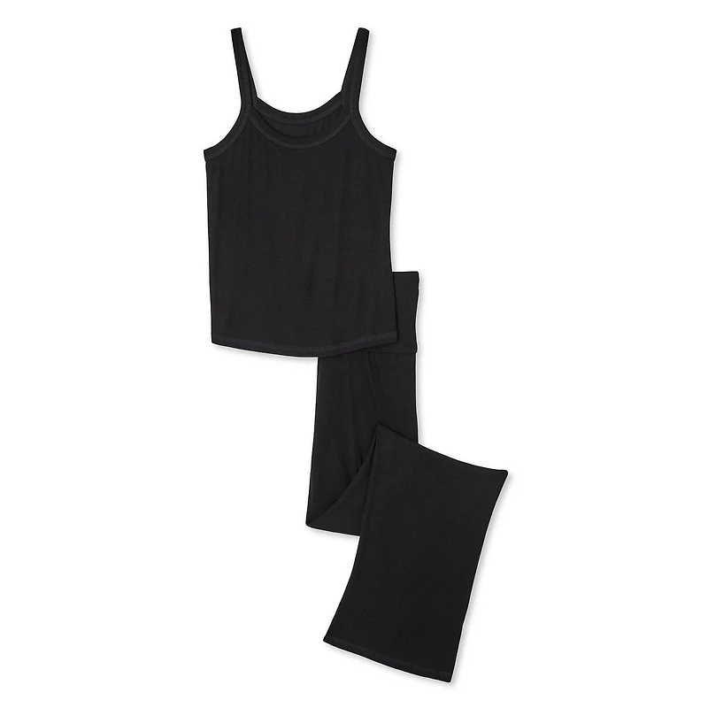 No Boundaries Women's Rib Cami Pajama 2-Piece Set