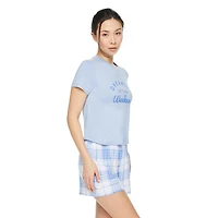 Pyjama 2 pièces avec short de nuit No Boundaries pour femmes