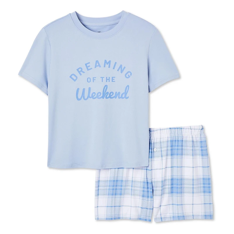 Pyjama 2 pièces avec short de nuit No Boundaries pour femmes