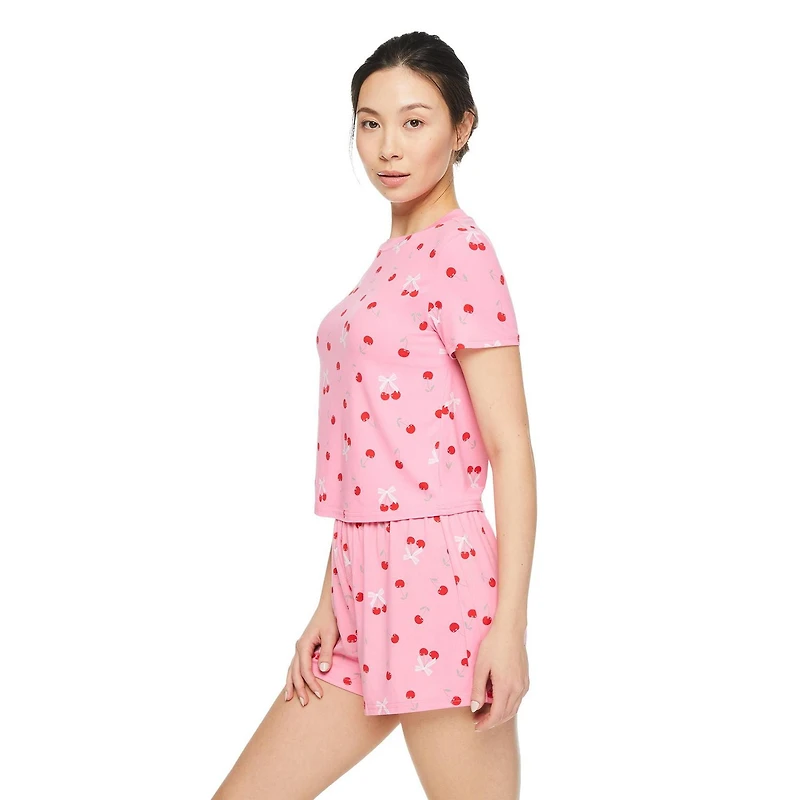 No Boundaries Women's Sleep Short 2-Piece Set