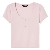 T-shirt henley No Boundaries pour femmes