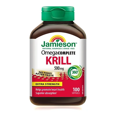 Jamieson gélules oméga complet krill, 500 mg, extra fort, 100 gélules