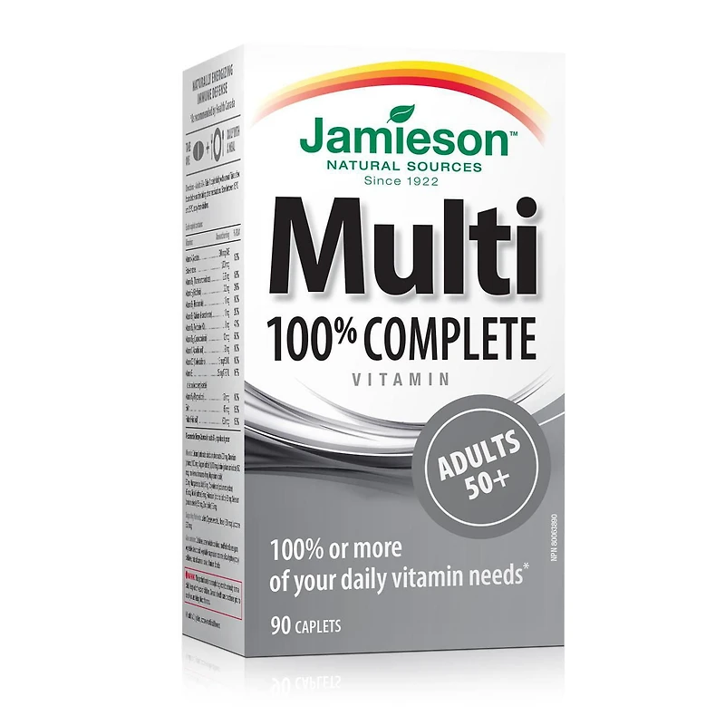 Jamieson 100% Complete Multivitamin Caplets for Adults 50+
