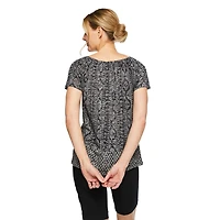 Iyla Women's Burnout Peasant Top