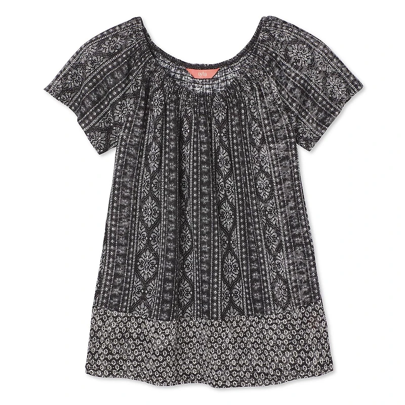 Iyla Women's Burnout Peasant Top