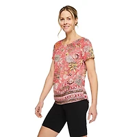 Iyla Women's Burnout Peasant Top