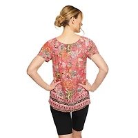 Iyla Women's Burnout Peasant Top