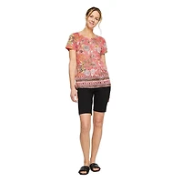 Iyla Women's Burnout Peasant Top