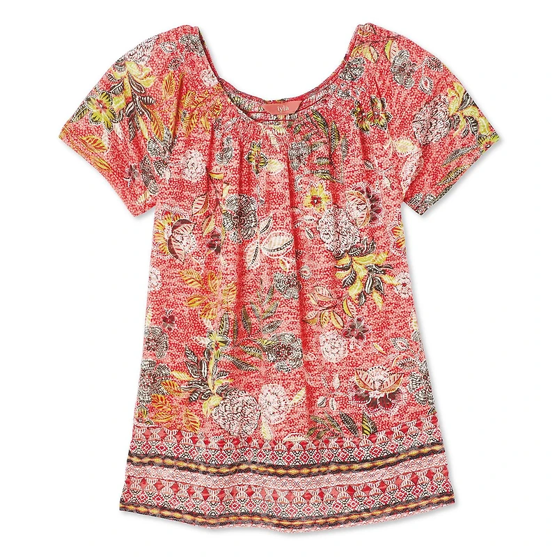 Iyla Women's Burnout Peasant Top