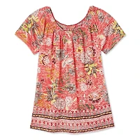 Iyla Women's Burnout Peasant Top