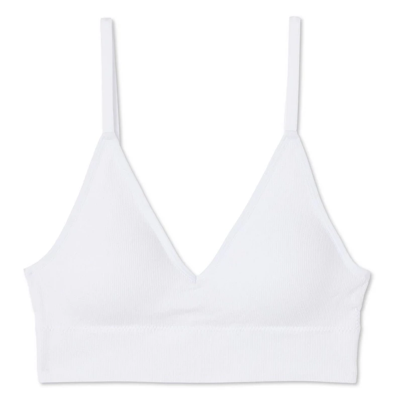 Soutien-gorge léger côtelé avec encolure en V George pour femmes Tailles P-TTG