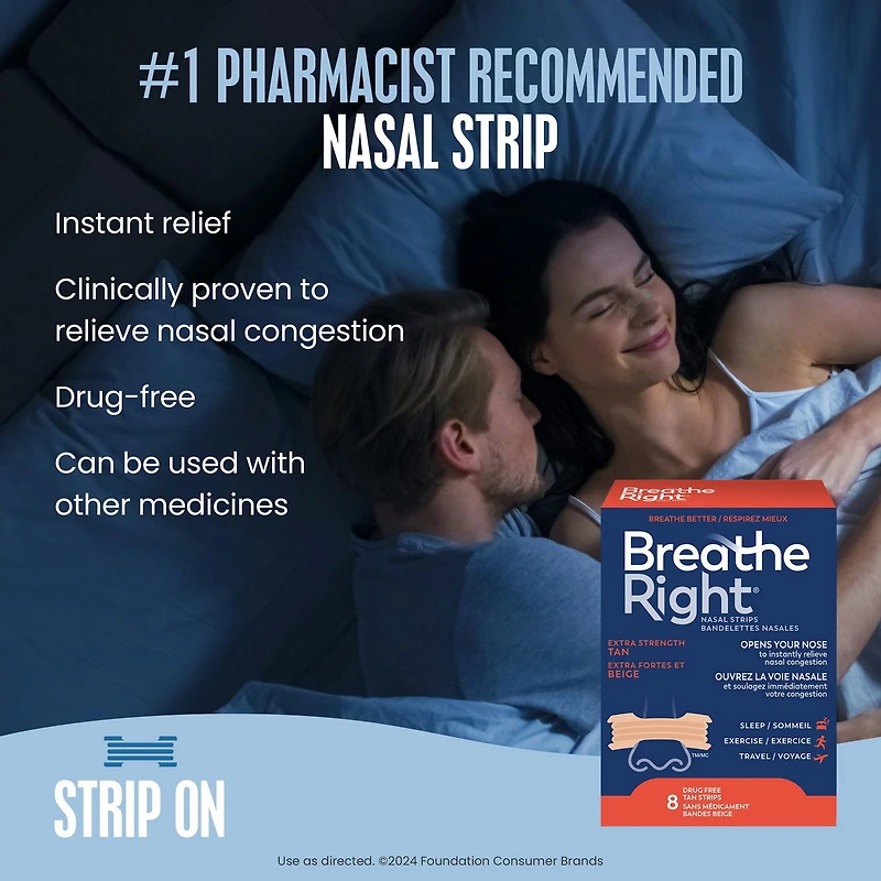 Breathe Right Bandelettes Nasales Extra Beige