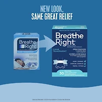 Breathe Right Nasal Strips Clear Large | Effective, drug-free and easy-to-apply, 30 Large Clear Strips