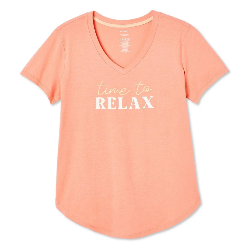 T-shirt de nuit avec encolure en V George pour femmes