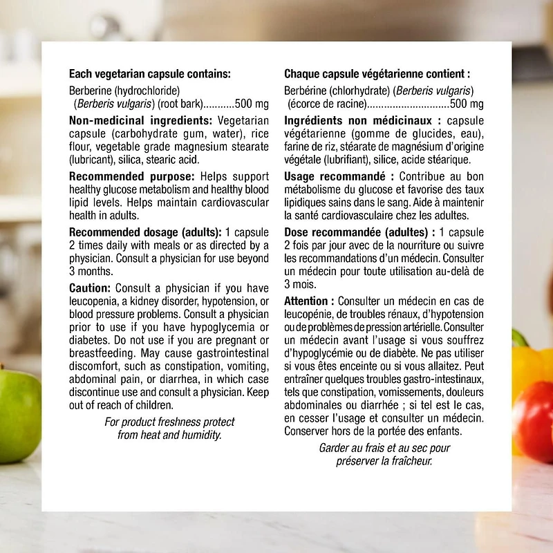 Webber Naturals Berberine 500 mg, 60 Vegetarian Capsules