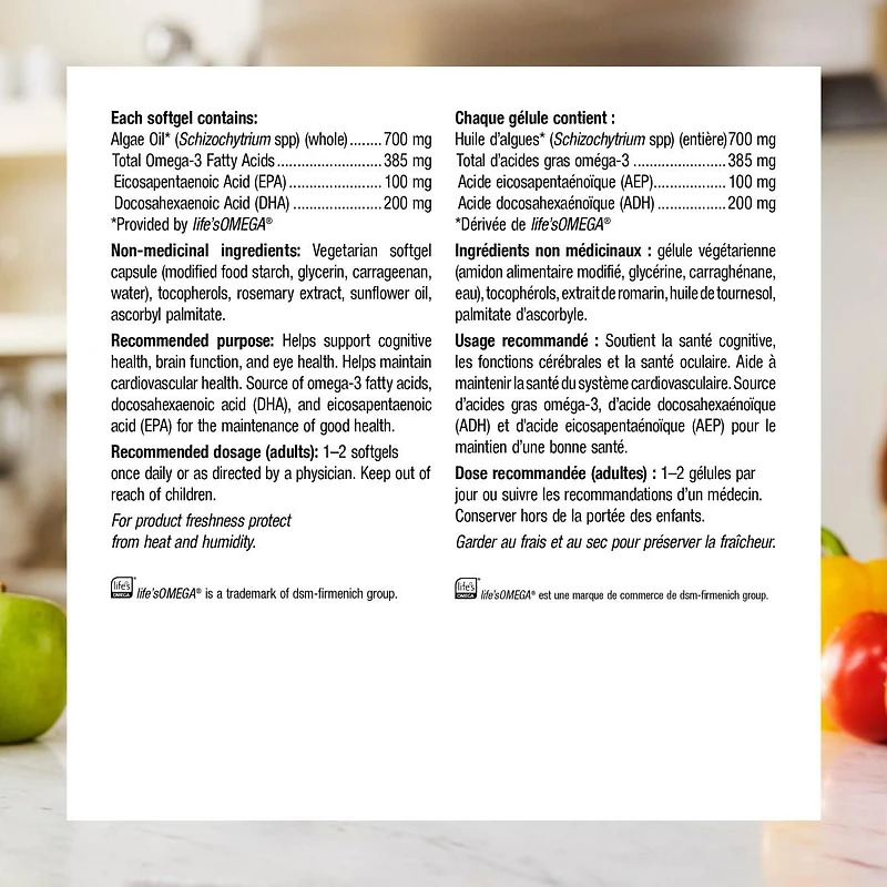 Webber Naturals Plant-Based Omega-3 Algae Oil 700 mg