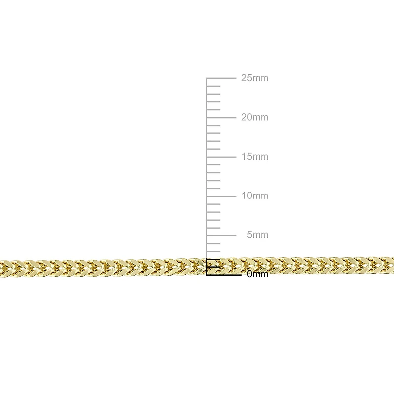 Collier Asteria à mailles Franco pour homme en or jaune 10K, 20 po