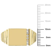 Bague pour homme Miabella avec diamants 1/10 CT poids total en or jaune 10K