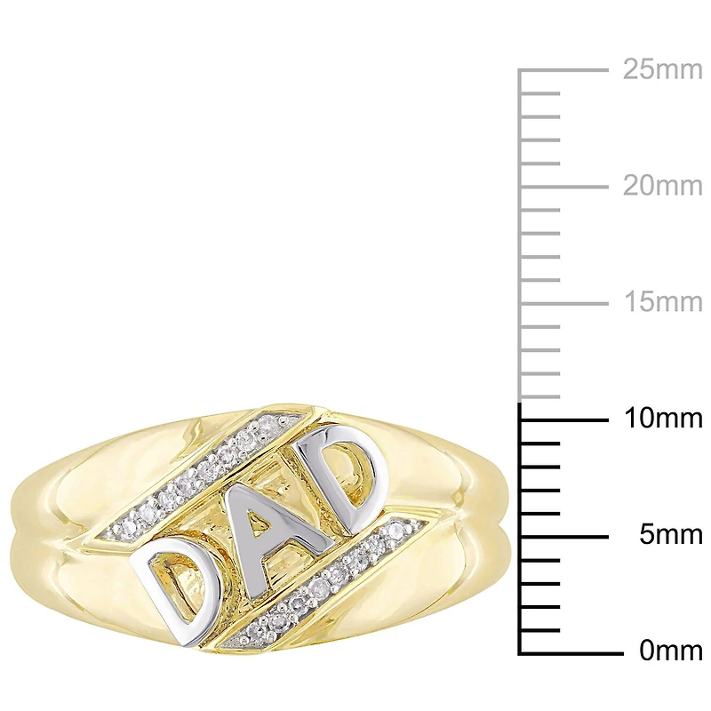 Miabella Diamond-Accent 10 K Yellow Gold Men's "Dad" Ring