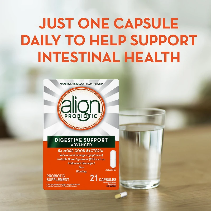 Advanced Probiotic, daily probiotic supplement for digestive care, #1 Recommended Probiotic Brand by Doctors‡