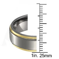 Quitessential Tungsten Laser Polished Gold Plated Men's Ring