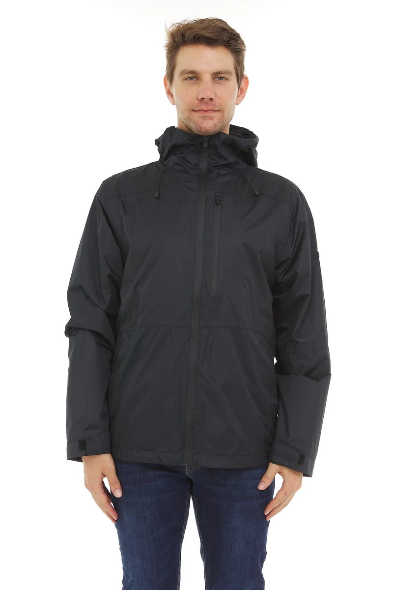 Swiss Tech Men's Hooded Waterproof Rain Jacket