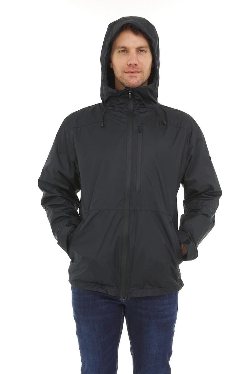 Swiss Tech Men's Hooded Waterproof Rain Jacket