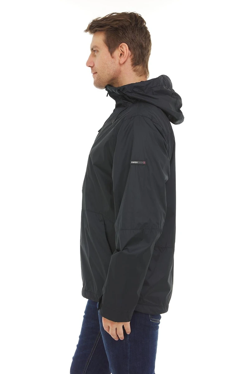Swiss Tech Men's Hooded Waterproof Rain Jacket