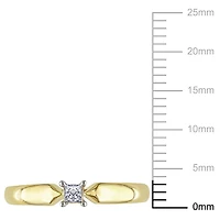 Miabella 0.10 Carat T.W. Princess-Cut Diamond 10 K Yellow Gold Solitaire Promise Ring