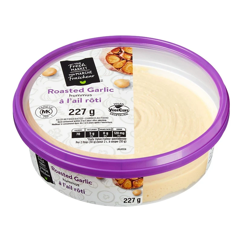 Hummus à l’ail rôti Mon marché fraîcheur 227 g
