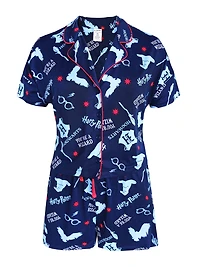 Ensemble de pyjama Harry Potter 2 morceaux avec boutons pour femmes