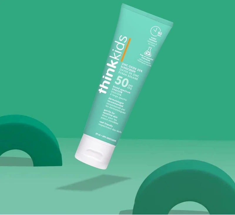 Think Kids Sunscreen SPF 50+, 3oz, Mineral Based Sunscreen, 89ml