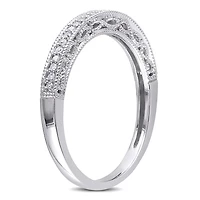 Jonc de mariage Miabella avec 0.10 carat de diamant en or blanc 10k