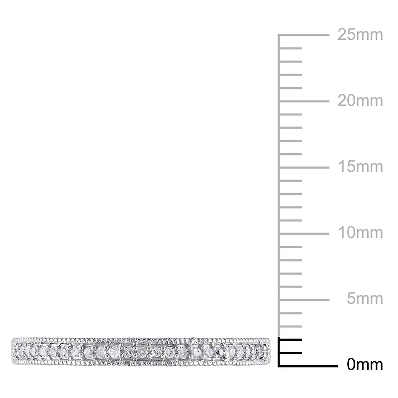 Jonc de mariage Miabella avec 0.10 carat de diamant en or blanc 10k