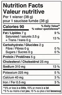 Great Value Original Wieners, 24 wieners, 900 g